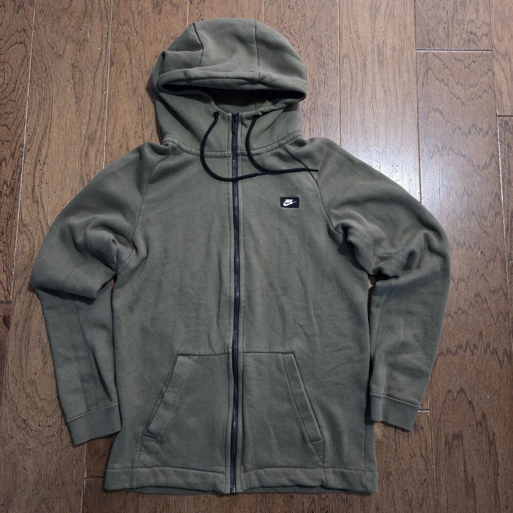 Vtg Nike Green Sportswear Full Zip Modern Hoodie Jacket Mens Small 835858-222